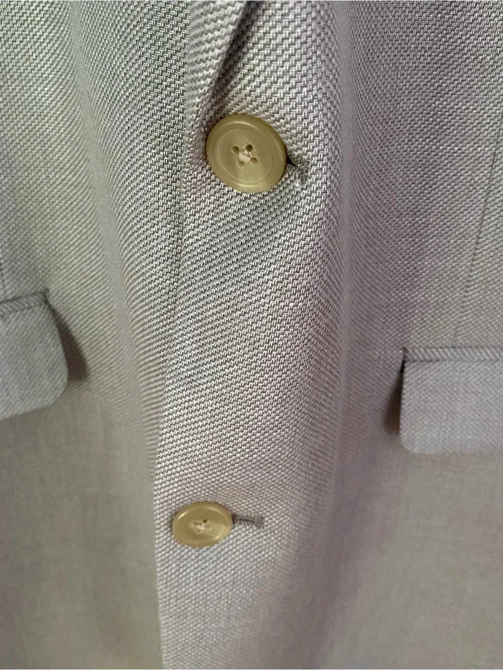 Chaps Blazer Men’s 44 L Gray 2 Button Lined Sport Coat Jacket Polyester Linen